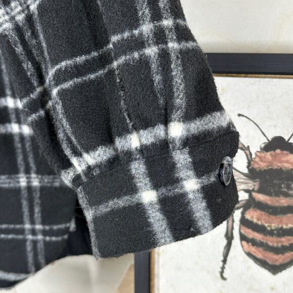 GIBSON LOOK Shacket Black Plaid SZ M Relaxed Fit Shirt Jacket - Picture 5 of 8